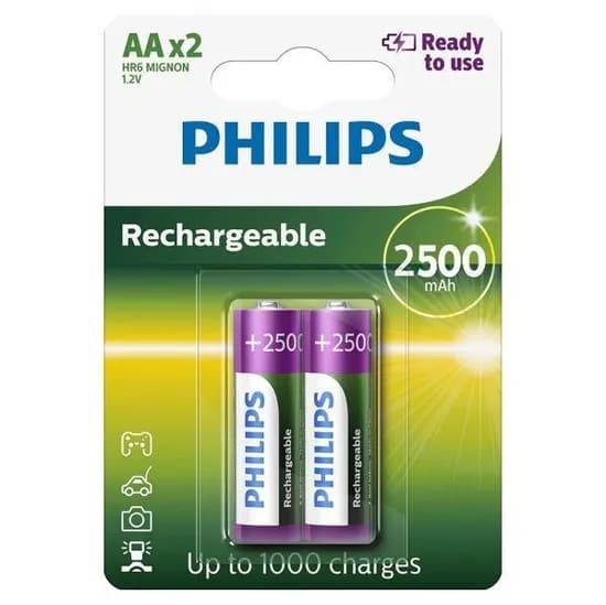 Zzpilha AA Philips Recarregavel R6B2RTU25/97 2 Und