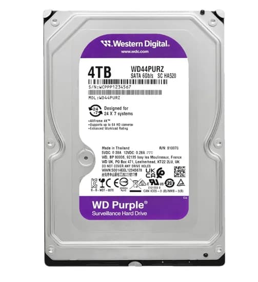 HD 4TB Western Digital Purple Surv 5400RPM SATA3 WD44PURZ