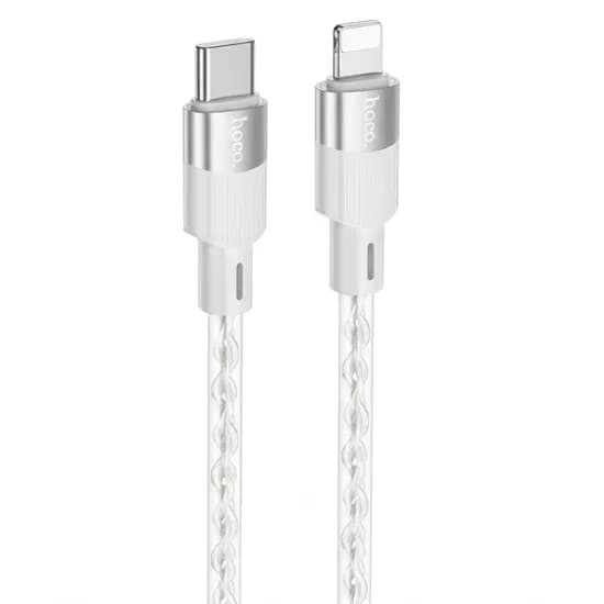 Cabo Hoco X99 Vidro Silicone USB-C A Lightning 60W - Gray