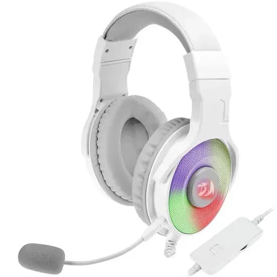 Headset Gaming Redragon Pandora H350W-RGB 7.1 com USB para PC - Blanco