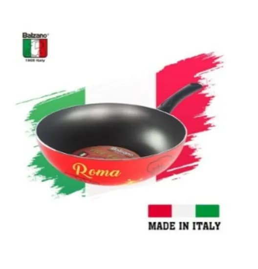 Balzano Italian Made Alum Wok Pan Red 20CM
