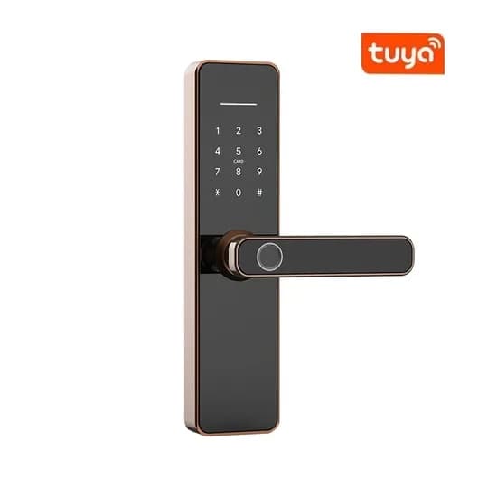 Fechadura Digital S811 Wifi Tuya/Cartão/Chave Red Bronze