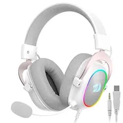 Headset Gamer Redragon H510W-RGB Zeus X RGB / com Fio - Branco