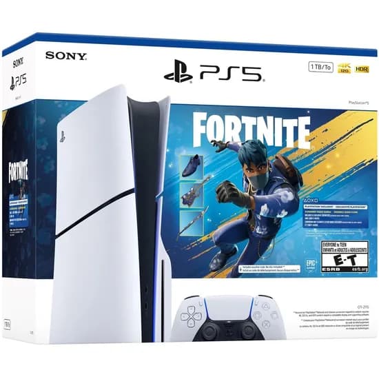 Console Playstation 5 Disc Slim CFI-2115A 4K 1 TB - Branco + Fortnite Flowering Chaos