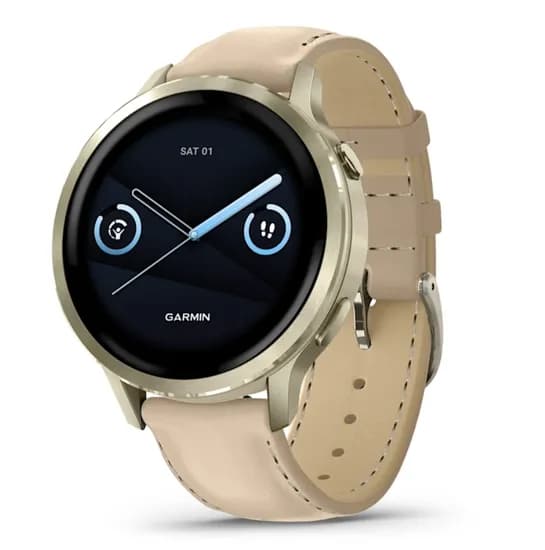 Garmin Venu 4 Lunar Gold Couro 41MM 010-03013-03
