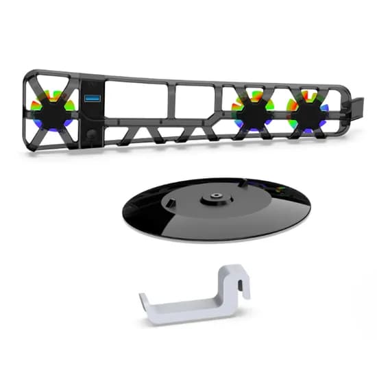 Kit Cooler e Suporte Dobe TP5-3538D 3 Em 1 para PS5 / RGB - Preto