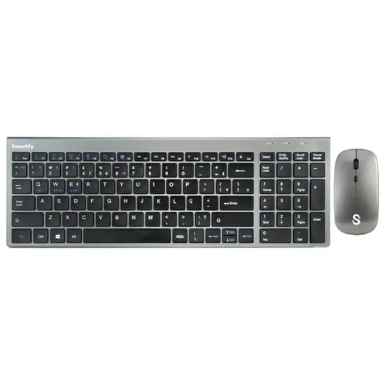 Kit Teclado + Mouse Smartfy TW01B Sem Fio (Português) - Cinza
