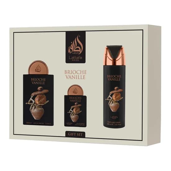 Kit Lattafa Pride Brioche Vanille Gift Set - 3 Em 1 - Eau de Parfum - Unissex - 100ML