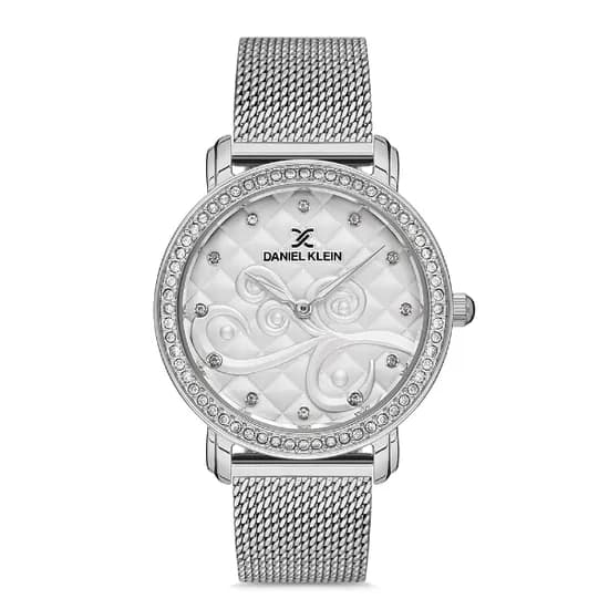 Relógio Analógico Feminino Daniel Klein DK.1.12730-1 Premium Ladies / Pulseira de Malha - Prata