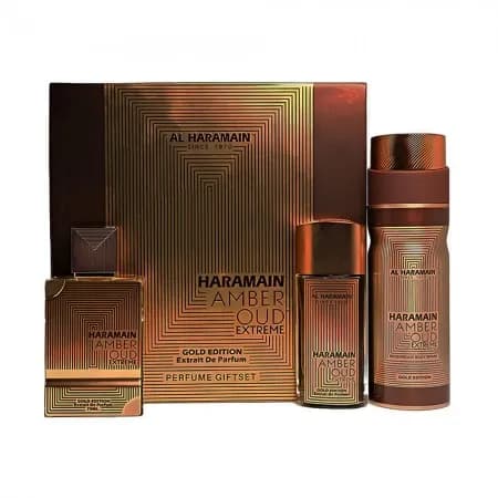 Kit Perfume Al Haramain Amber Oud Gold Edition Extreme Unissex 3PCS