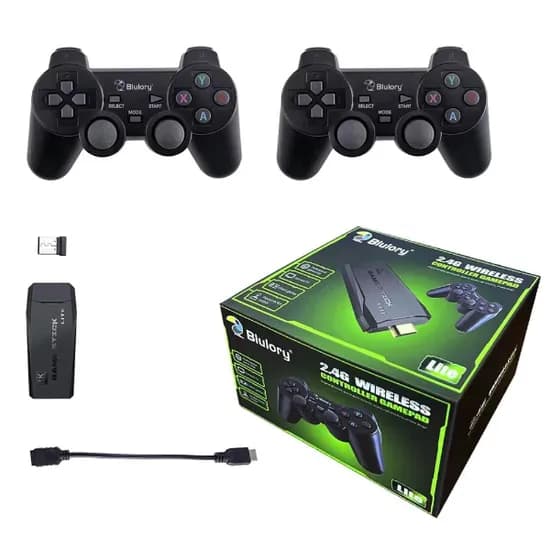 Consola Blulory Game Stick Gamepad Lite com 2 Controles / 2.4G / 4K Smart - Preto
