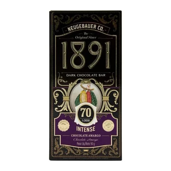 Barra Chocolate Neugebauer 1891 Intenso 70% Cacau 90G