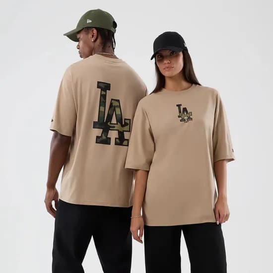 Remera New Era Oversized MLB La Dodgers Beige