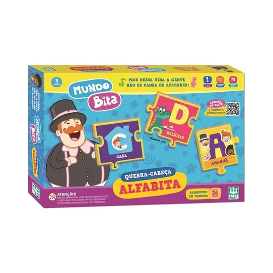 Rompecabezas Nig Brinquedos Alfabeto Del Mundo Bita 0696 26 Piezas