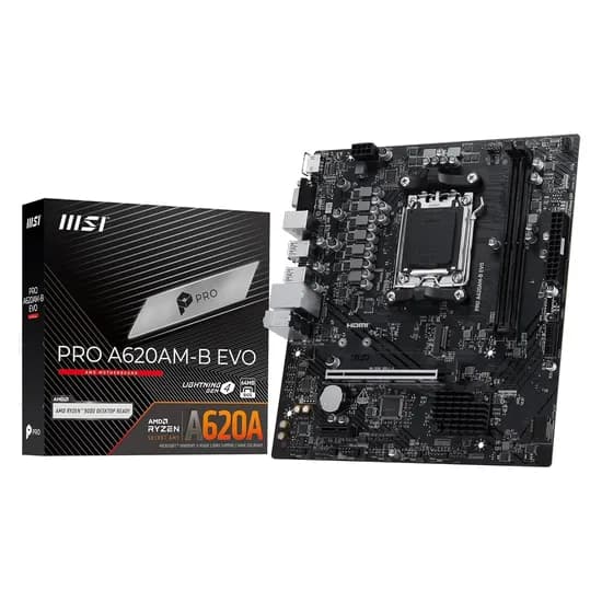 Placa Mãe MSI Pro A620AM-B Evo DDR5 Socket AM5 Chipset A620A Micro ATX