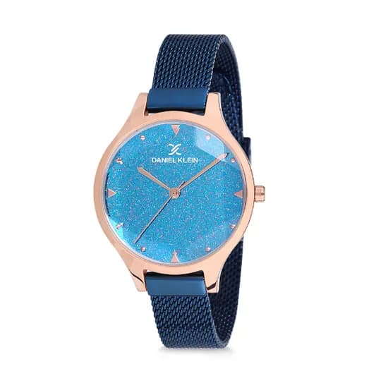 Relógio Analógico Feminino Daniel Klein Premium DK12044-5 - Azul e Rosa Ouro