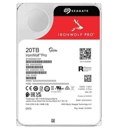 HD 20TB Seagate Ironwolf Pro SATA6 7200RPM ST20000NT001