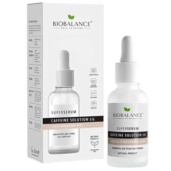 Sérum Facial Bio Balance Solução de Cafeína 5% + Egcg + Ácido Hialurônico - 30 ML