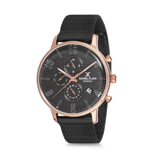 Relógio Analógico Masculino Daniel Klein Exclusive DK12165-6 - Rosa Ouro e Preto