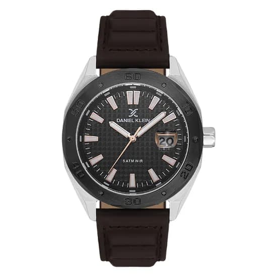Relogio Analógico Masculino Daniel Klein DK.1.14077-4 Premium Gents / Pulseira de Couro - Marrom/Preto