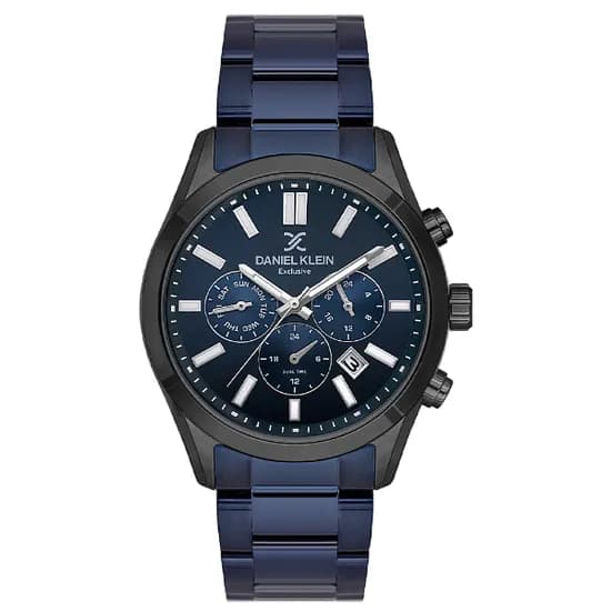 Relogio Analógico Masculino Daniel Klein DK.1.14213-5 Exclusive Gents / Pulseira de Aço Inoxidável - Azul/Preto