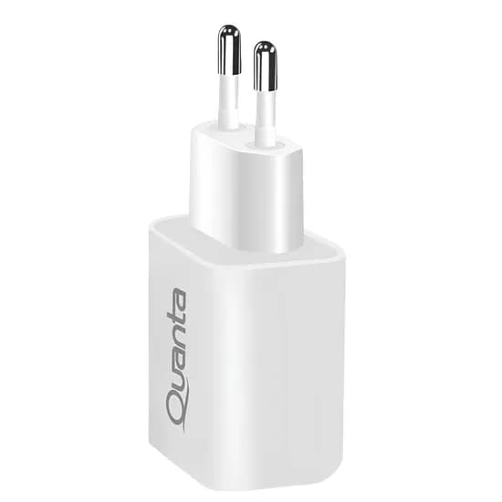 Carregador de Parede Quanta QTCACR2 USB-A/USB-C QC3.0 20W - White