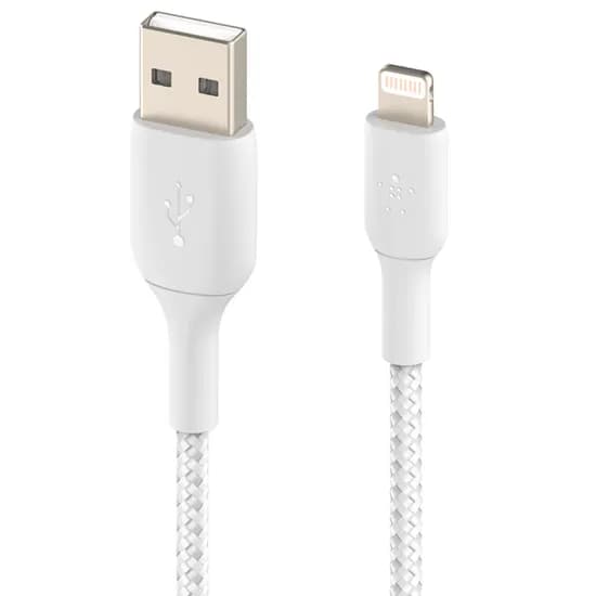 Cabo Belkin Boostcharge 1M USB-A/Lightning Trançado Branco - CAA002BT1MWH