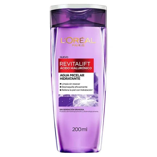 Água Micelar L’Oréal Revitalift com Ácido Hialurônico 200ML