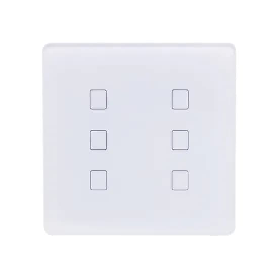 Interruptor de Parede 4LIFE Wi-Fi Smart Wall 6 Gang Light Touch Switch FLT6SWW / com 6 Botões / Compativel com Alexa e Google Home / 100-240V ~50/ 60HZ / App Smart Life - Branco