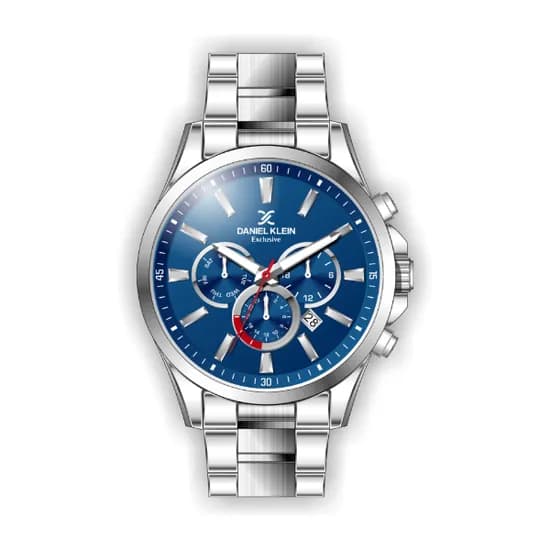 Relógio Analógico Masculino Daniel Klein Exclusive DK.1.12423-3 - Prata e Azul