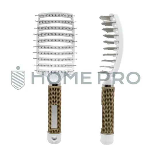 Escova de Pentear Cabelo e Desembaraçar Raquete Profissional - Branco