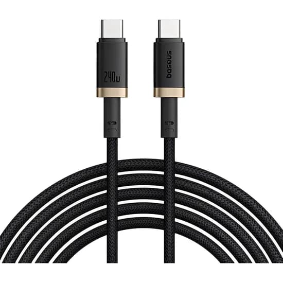 Cabo USB-C para USB-C Baseus Dura Fast Charging 240 W - Gold Black 1 Metro