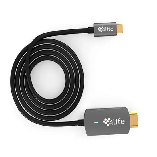 Cabo Adaptador 4LIFE FL-HL(60HZ) / USB-C para HDMI / 4K / 1.8 Metros - Gray