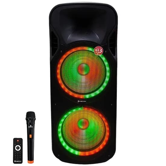 Caixa de Som Mox MO-D1553 2 de 15" 100 Watts com Bluetooth/USB/FM - Preta