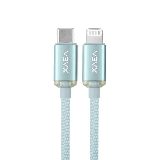 Cabo Xaea Athenea MODX-098 - USB-C/Lightning - 1 Metro - Nylon - Azul Claro
