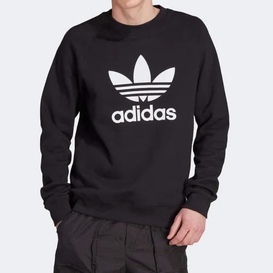 Moleton Adidas Trefoil Crew Negro