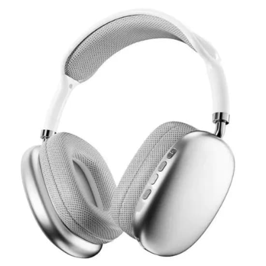 Fone de Ouvido Sem Fio P9 com Bluetooth - Branco/Cinza