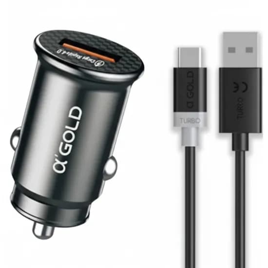 Carregador Veicular Devia 30W USB-C e Qualcomm 3.0 - Cinza
