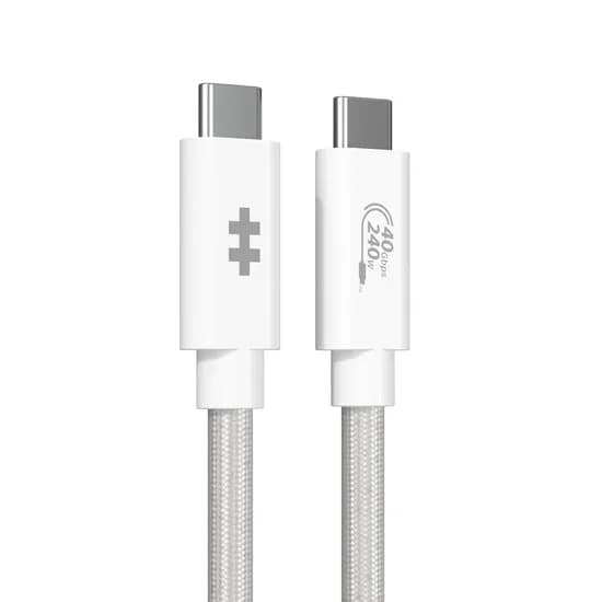 Cabo USB4 Tipo-C Hyperdrive HD6500WHGL Next - Branco 1.2 Metros