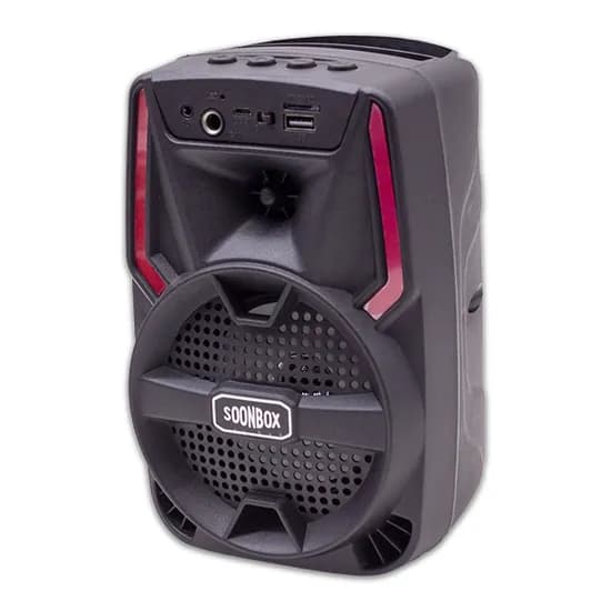Speaker / Caixa de Som Portatil Soonbox S34 / 4" / com Bluetooth 5.0 / FM Radio / TF Card / Aux / USB / 5W / USB Recarregavel - Preto