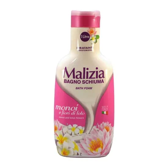 Sabonete Liquido Malizia Bagno Schiuma Monoi e Flor de Lotus 1L