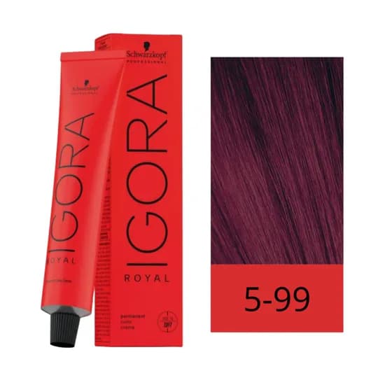 Crema de Coloración Schwarzkopf Igora Royal 5-99 Castaño Violeta 60GR