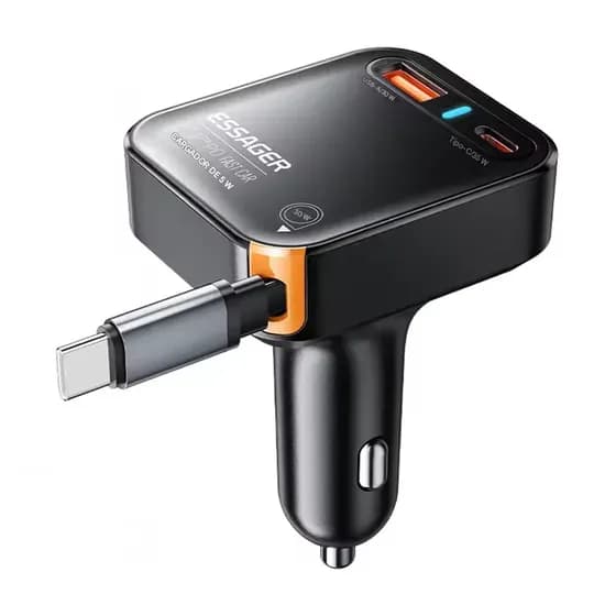 Carregador Veicular Essager ECCPQ-YW01-Z USB-C A USB-C 65W - Preto