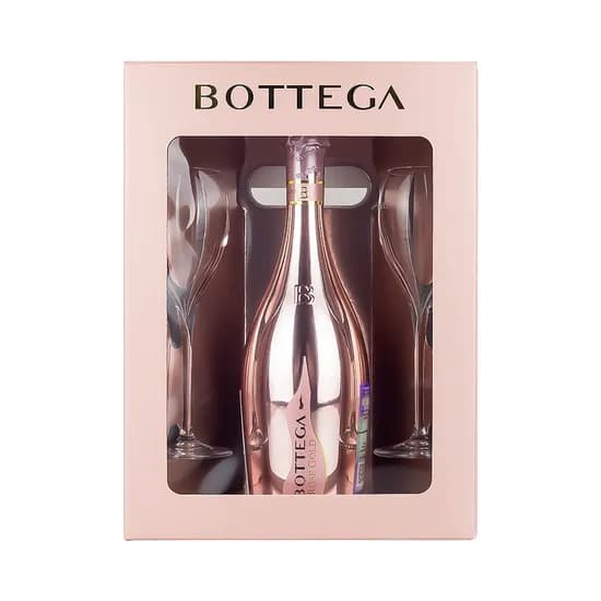 Kit Espumante Bottega Rose Glamour 750ML + 2 Copas