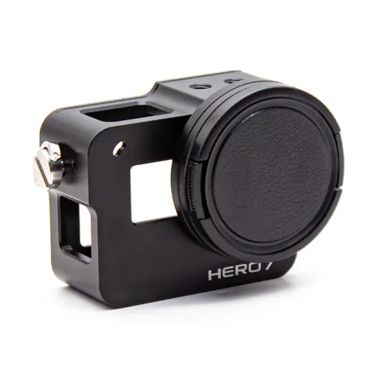 Case de Proteção de Alumínio Gopower GPR506B para Gopro Hero 7/6/5 com Porta Traseira e Filtro Uv 52MM - Preto