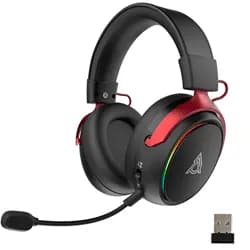 Headset Gamer Ajazz AHM10 Max RGB Wireless - Preto / Vermelho (988370)