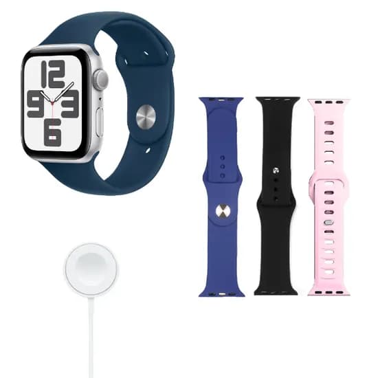 Kit Relogio Smartwatch S10 Mini Watch 10 com Bluetooth / 3 Pulseiras - Silver