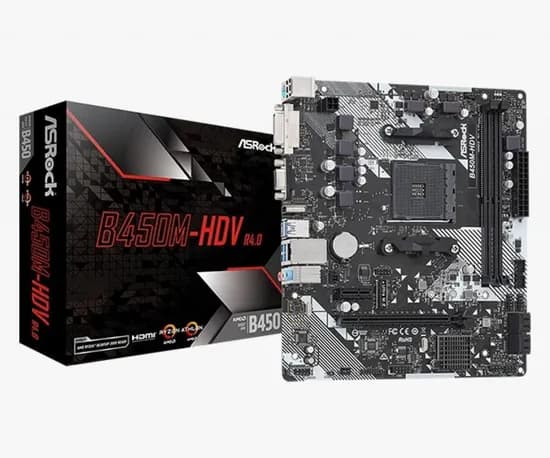 Placa Mãe AMD AM4 Asrock B450M-HDV R4.0 Micro ATX DDR4