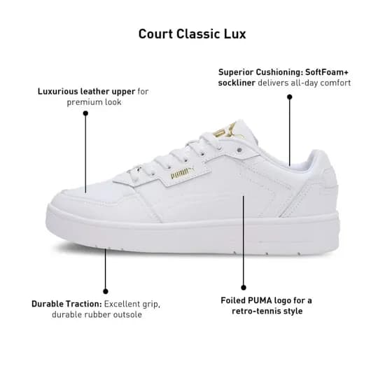 Tênis Puma Court Classic Lux Casual Feminino