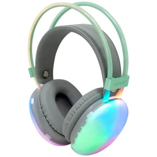 Fone de Ouvido Sem Fio Satellite AE-9077 Pure Bass - Verde Claro/Cinza
